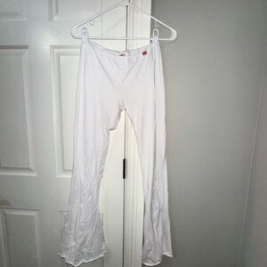 Y2K DIESEL White Flared Pants - Red Diesel Logo